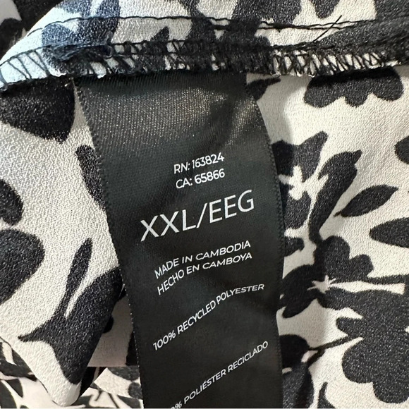 Well Worn women's size XXL white and black floral blouse 3/4 sleeve, new no tag - Picture 5 of 5